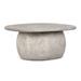 Britney 42-inch Concrete Outdoor Round Coffee Table in Light Grey by Kosas Home - 42Wx42Dx18H