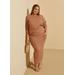 Plus Size Cable Knit Midaxi Sweater Skirt