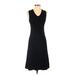 Vince. Casual Dress - Midi V Neck Sleeveless: Black Solid Dresses - Women's Size X-Small