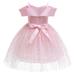 DxhmoneyHX Girls Dress Sequin Bowknot Mesh Tulle Strapless Party Dress Flower Girls Party Dress Princess Lace Ball Gown