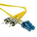[Pack of 2] LC/UPC to ST/UPC OS2 Duplex 2.0mm Fiber Optic Patch Cord OFNR Singlemode 9/125 Yellow Jacket Blue LC Connector 10 meter (33 ft)