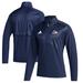 Men's adidas Navy Fresno State Bulldogs Sideline Quarter-Zip Pullover Top