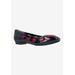 Wide Width Women's True Love Casual Flat by J. Renee in Black Red (Size 8 1/2 W)