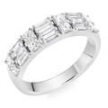 Beaverbrooks Women's Platinum Diamond Two Row Half Eternity Ring, Diamond Carat 0.98 Colour G, Clarity SI1, Ring Size K