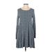 Old Navy Casual Dress - A-Line Scoop Neck Long sleeves: Blue Dresses - Women's Size Medium