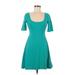 BDG Casual Dress - A-Line Scoop Neck Short sleeves: Green Print Dresses - Women's Size Medium