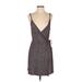 H&M Casual Dress - Wrap V Neck Sleeveless: Burgundy Dresses - Women's Size Small