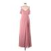 Watters Cocktail Dress - A-Line Plunge Sleeveless: Pink Solid Dresses - Women's Size 8
