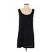 Logo Layers Casual Dress - Shift Scoop Neck Sleeveless: Black Print Dresses - Women's Size Large