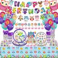 Small Owl Birthday Party Supplies, Owl Party Plates and Napkins Set, Disposable Cups Napkins Banner Tablecloth for Kids Wizard Jungle Forest Animal Birthday Party Decorations, Serve 20 (B)