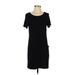 Charming Charlie Casual Dress - Shift Scoop Neck Short sleeves: Black Print Dresses - Women's Size Small