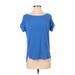 Gap Fit Active T-Shirt: Blue Color Block Activewear - Women's Size X-Small