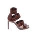 INC International Concepts Heels: Brown Print Shoes - Women's Size 7 - Open Toe
