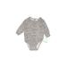 Carter's Long Sleeve Onesie: Gray Leopard Print Bottoms - Size 6 Month