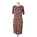 Lularoe Casual Dress - Sheath Scoop Neck Short sleeves: Pink Dresses - Women's Size Large