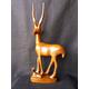 LARGE Teak antelope and calf. carved figurine. 1960s. mid century home. long horns. antelope group. African carving