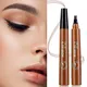 4 Points Fork Eyebrow Tattoo Pen Waterproof Long Lasting Microblade Liquid Brown Pencil Makeup-up