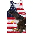 USA Eagle National Flag Graphic Tank Top abbigliamento da palestra uomo 3D Print basket Vest Summer