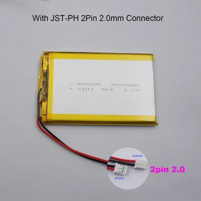 3 7 V 4000mAh 14 8 Wh 606090 Li-Polymer Li LiPo Batterie JST-PH 2Pin 2 0mm Stecker Für GPS bluetooth