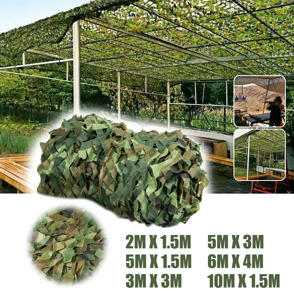3M x 5M/4M x 6M Jagd Tarnnetze Woodland Training Camo Netting Autoabdeckungen Schatten Sonnencreme Camping Sonnenschutz Sichtschutztuch Image
