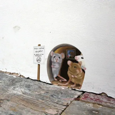 Realistische Mausloch-Wandaufkleber für Ecktreppen, lustige süße Maus, Zuhause, dekorative Image