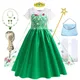 Elsa Cosplay Kinder kleidung Prinzessin Kleid für Baby Mädchen grünes Kleid Blumen Elsa Kostüm