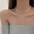 Koreanische Perlenkette Choker Halskette magnetische Herz Anhänger Halskette für Frauen Mädchen