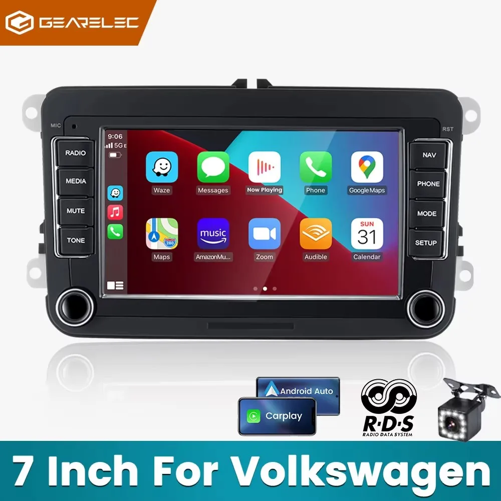 2 Din Android Auto Radio Multimedia Player GPS WiFi Carplay Für VW Volkswagen Skoda Octavia Golf 5 6 Touran Passat B6 Polo Jetta Image