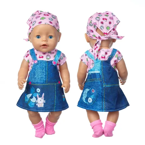 3 teile/satz Kleid Puppen kleider passen 17 Zoll für 43cm Baby puppe Neugeborene Puppen kleider