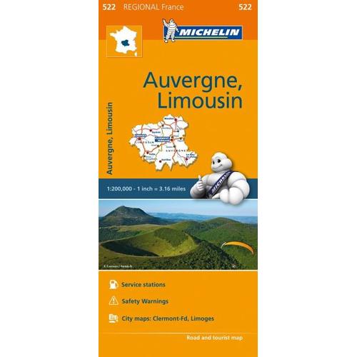 Auvergne Limousin – Michelin Regional Map 522