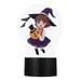 Hemoton USB Charging Night Light Halloween Theme Pumpkin and Witches Lamp Vibe Lamp