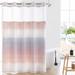 No Hook Waffle Weave Shower Curtain and Liner Set Sheer Window