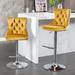 25-33 Inch Velvet Swivel Bar Stools 2-pc Adjusatble Seat Height, Stainless Steel Base Kitchen Island Stools with Nailheads