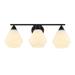 SAFAVIEH Amani 3-Light LED Black Metal Wall Sconce with White Shade