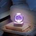 LSLJS 2.4 Night Light 5D Galaxy Crystal Ball Lamp Special Xmas Gifts Engraving Crystal Ball Night Lamp USB Powered with Wooden Base Table Top Decor
