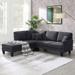 Modern L Shaped Sofa Couch, 5 Seat Fabric Living Room Sofa with Chaise Lounge,L-Shape Sectional Sofa Couch with Pillows