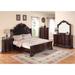 Merna 4 Piece Dark Cherry Faux Leather Upholstered Panel Bedroom Set