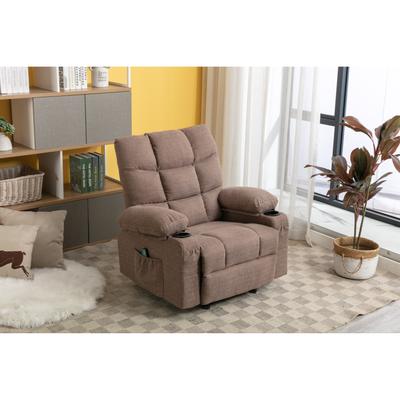 Oversized Heating Massage Sofa w/Manual Control & Side Pockets