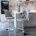 25-33 Inch Velvet Swivel Bar Stools 2-pc Adjusatble Seat Height, Stainless Steel Base Kitchen Island Stools with Nailheads