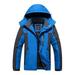 tklpehg Womens Winter Coats Winter Warm Jacket Hooded Neck Long Sleeve Outdoor Plush And Thickened Jacket Windproof Cycling Warm Coat Casual Solid Color Loose Outwear (Blue XXXXXXL)