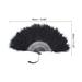 Feather Hand Fan Black Vintage Folding Fan Feather Fan Handheld for Party - Black Grey