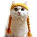 Farfi Cute Cartoon Handmade Dog Cat Hat Animal Party Costume Cap Pet Decor Accessory (Braid S)
