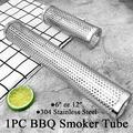 ALLTIMES 6 Round Smoker Tube 304 Stainless Steel Barbecue Wood Pellet Tube for BBQ Extra Smoke Flavor