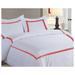 YhbSmt Soft Brushed 600TC Egyptian Cotton Duvet Cover Set With 3-Line Embroidery. Size:King/California King Color:Blood Red