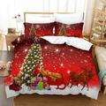 3 Piece Christmas Rustic Lodge Deer Quilted Bedspread/Quiltge Deer Quilt Quilted Bedspread Printed Quilt Bedding Throw Blanket Coverlet Lightweight(1 Duvet Cover+2 Pillowcases)