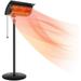 Patio Heater Outdoor Heater Infrared Heater with 2 Adjustable Heating Modes of 750/1500W Standing Heater Patio Outdoor Balcony Courtyard with Overheat Protection