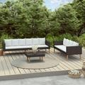 vidaXL 3 Piece Garden Lounge Set with Cushions Poly Rattan Black 3059337