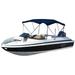 Summerset Elite Eevelle Premium Sun Shade 3 Bow Bimini Top - Waterproof Boat Canopy Bimini Support Poles Aluminum Frame 54 HPontoon Bimini Top -Marine Blue 6 L x 54 H x 67 -72 W