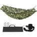 Tranquillo Uniki Double Hammock 2 Persons Polyester Hammock 550 lbs Portable Camping Hammock with Hammock Tree Straps/Indoor Travel Patio Garden Camo