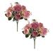 Party Home Peony flower arrangement bright pink rose hydrangea 2PCS Artificial Flower House Decoration Peony Flowers Simulation Rose Wedding Bouquetss Fake Floral Silk Hand Tied Bouquet Pink